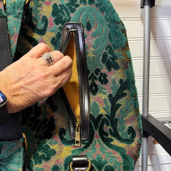 NWOT MCW Burnout Velvet Jade Green Carpet Laptop Backpack - Picture 15 of 15